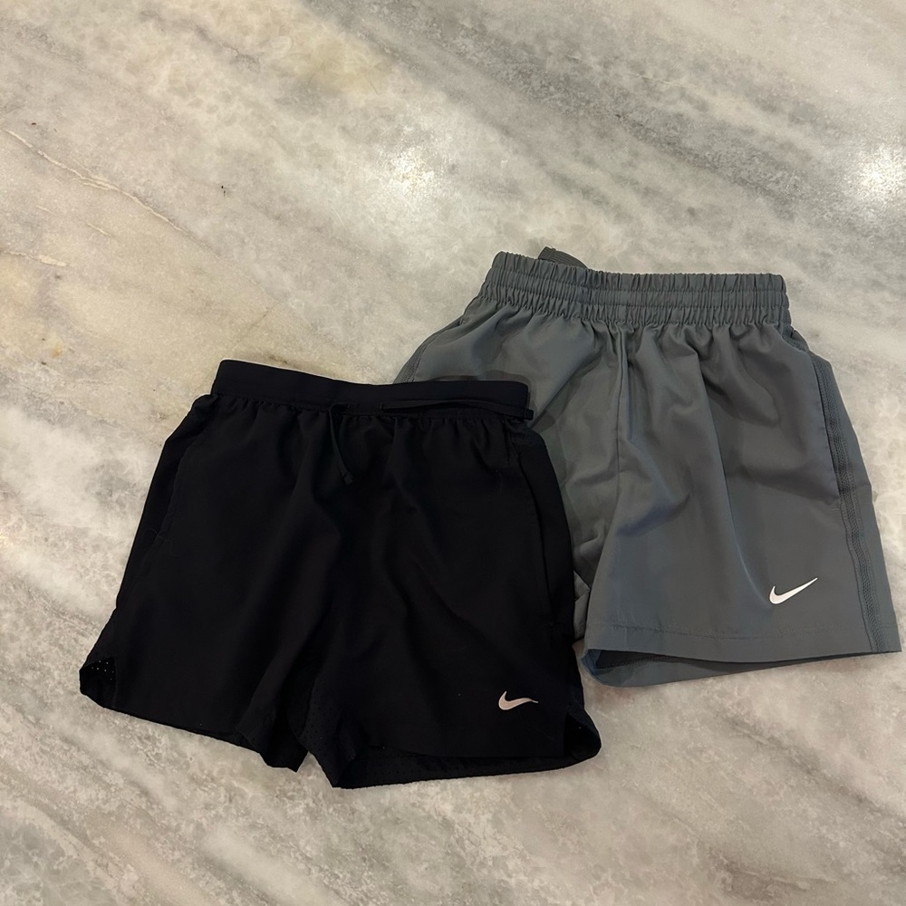 Nike Boys Black and Gray Dri-Fit Shorts, S, Lot of 2